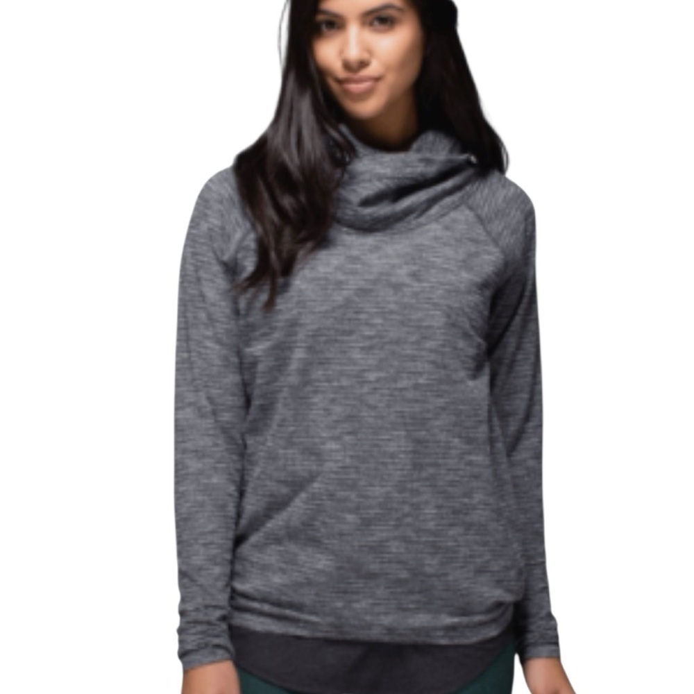 Lululemon Athletica healthy heart pullover Cowl Neck top coco pique size 8